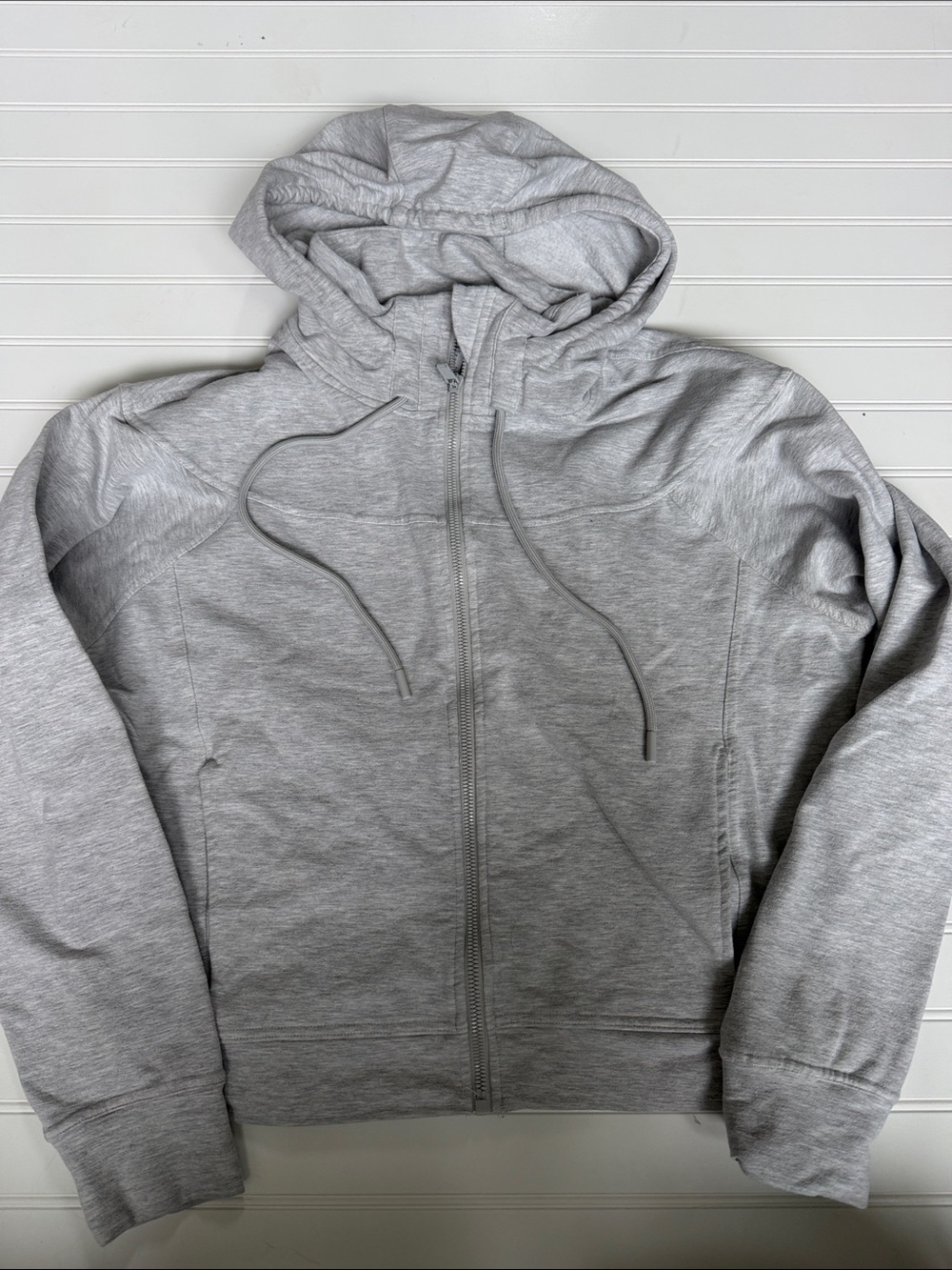 (140)Yogalicious Cloud Plush Ivy Jacket XL Gray Full Zip Hooded Activewear